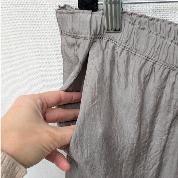 NWT J.Crew Sage Gray Stratus Textured Satin Wide Leg Pants CC472, size XL - Picture 5 of 9